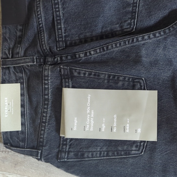 Everlane 90s cheeky straight jean curvy in washed black size 26 - Picture 3 of 6